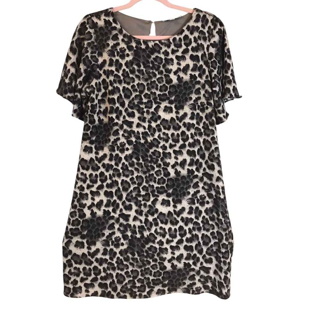 NWOT she + sky women's Leopard‎ Animal print dress size Small black and gray